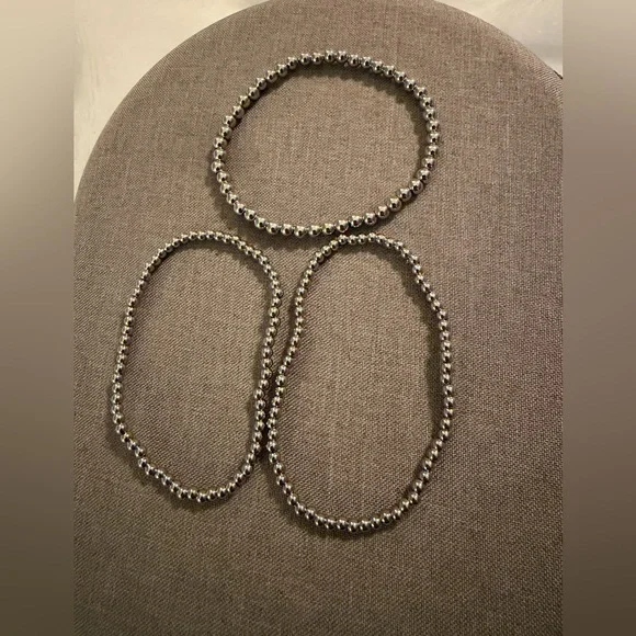 Mint & Lily Silver Beaded Bracelet Set - Picture 6 of 8